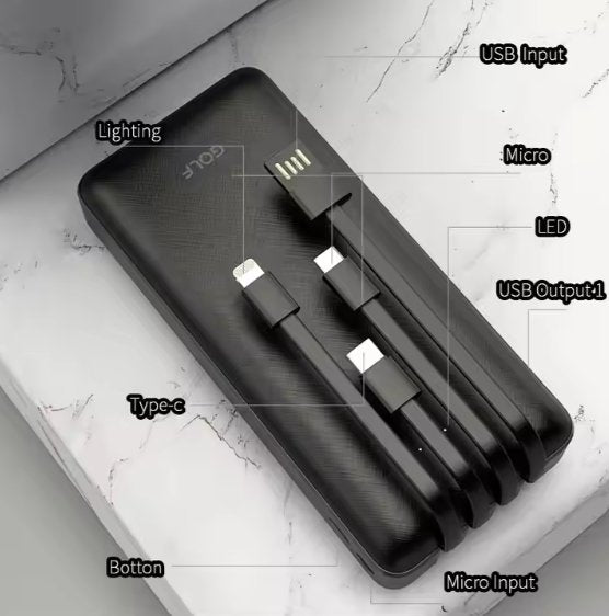 Power Bank With USB Cables