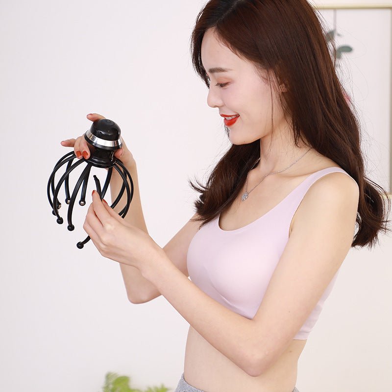 Vibration Head Massager Scalp Relaxation 12 Claw Electric Head Massager Octopus Point Massager Wholesale